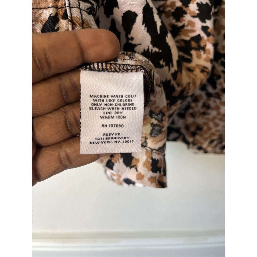 Ruby Rd. Collared Linen Brown Black Button Down N… - image 12